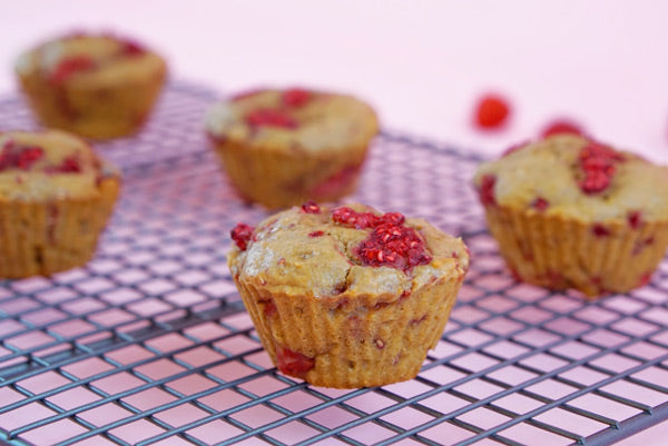Raspberry Yogurt Muffins Recipe with Teelixir Organic Ashwagandha Root Extract