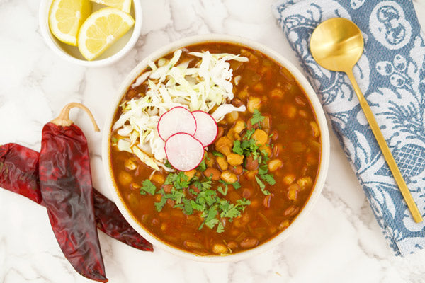 Teelixir easy and delicious simple soup recipes Mexican Pozole Rojo with Cordyceps Mushroom dual double extract powder Vegan Gluten Free vegetarian Dairy free paleo for energy increase