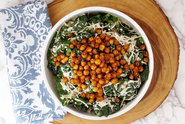Mexican Kale Caesar with Spiced Chickpeas and Tremella Mushroom
