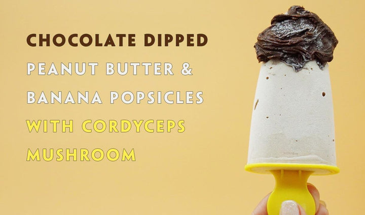 Chocolate Dipped Peanut Butter & Banana Popsicles with Cordyceps Mushroom Recipe